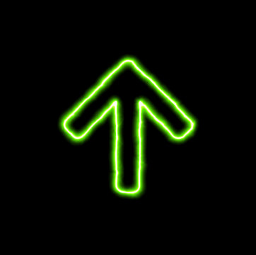 Green Neon Symbol Arrow Up