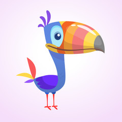 Toucan cartoon. Vector icon of toucan bird. Exotic colorful bird illustration © drawkman