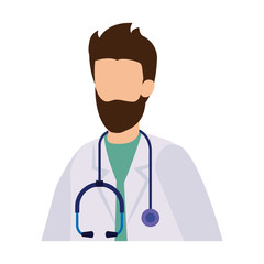 Fototapeta premium professional doctor with stethoscope character