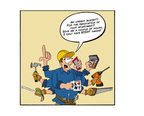 Contractor with eight hands and very little time