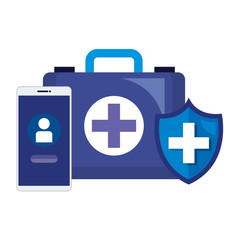 smartphone with medical kit telemedicine