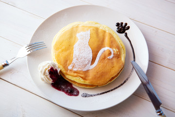 cat silhouette pancakes