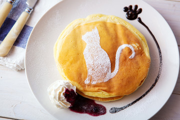 cat silhouette pancakes