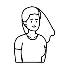 beautiful and young woman character