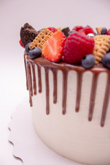 chocolate cake with fresh berries