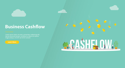 business cashflow concept for website template banner or landing homepage - vector