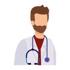 Fototapeta premium professional doctor with stethoscope character