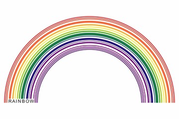 Rainbow consisting of colored lines of different thickness. A rainbow is like a bar code.