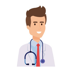 professional doctor with stethoscope character