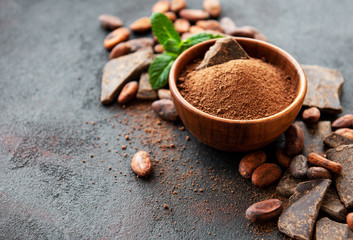 Cocoa powder and beans