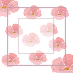 frame with flower isolated icon