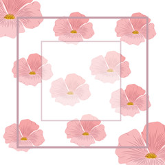 frame with flower isolated icon