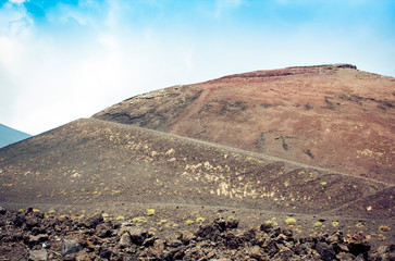 Mount Etna, active volcano on the east coast of Sicily, Italy.