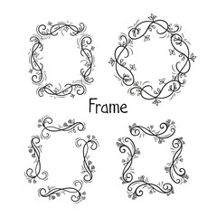 Set of frame curls and scrolls element.