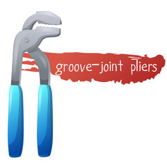 Groove-joint pliers icon in cartoon style. Tools for repair.