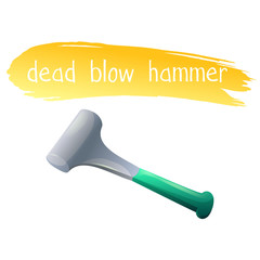 Dead blow hammer icon in cartoon style. Tools for repair.