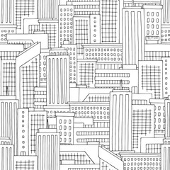 House graphic black white seamless pattern background sketch illustration vector
