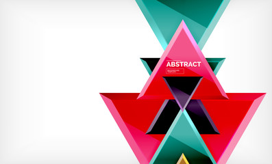 Triangular low poly background design, multicolored triangles