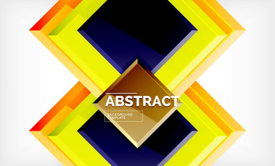 Geometric abstract background, modern square design
