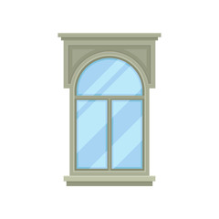 Retro window on white background. Vector illustration.