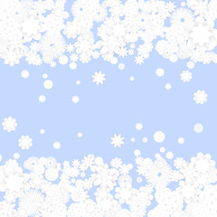 Fototapeta na wymiar Blue Spring Background with White Flowers