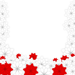 Spring Frame with White and Red Flowers