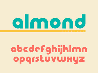 Rounded lowercase font. Latin alphabet letters. Vector illustration