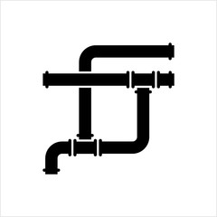 Pipe Icon, Pipe Fitting Icon, Water, Gas, Oil Pipeline, Plumbing Work