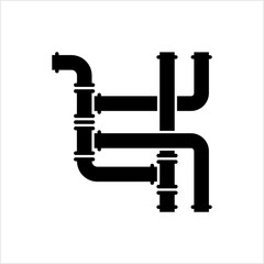 Pipe Icon, Pipe Fitting Icon, Water, Gas, Oil Pipeline, Plumbing Work