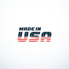 Made in USA badge with USA flag elements. Vector illustration
