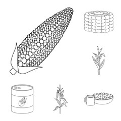 Isolated object of farm and crop icon. Collection of farm and nutrition vector icon for stock.