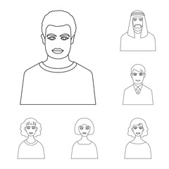 Isolated object of character  and avatar icon. Set of character  and person vector icon for stock.