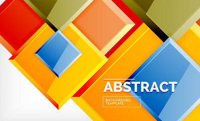 Square abstract background, glossy geometric design