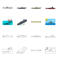 Vector illustration of war  and ship symbol. Set of war  and fleet stock vector illustration.