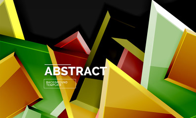 Glossy squares and triangles geometric backgrounds