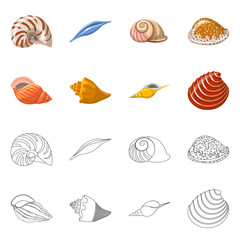 Vector design of animal and decoration logo. Collection of animal and ocean stock symbol for web.