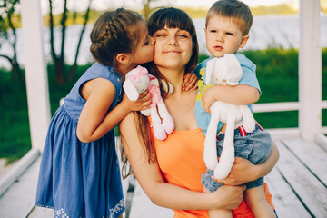 Mother with children