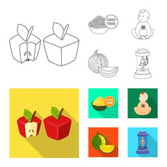 Isolated object of test and synthetic symbol. Collection of test and laboratory stock vector illustration.