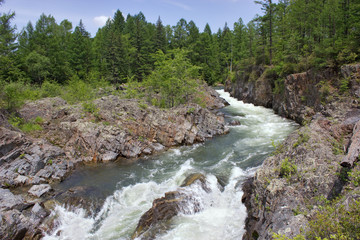Kema River, impetuous mountain stream of Russian Far East