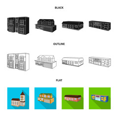 Obraz premium Isolated object of facade and housing logo. Collection of facade and infrastructure stock symbol for web.