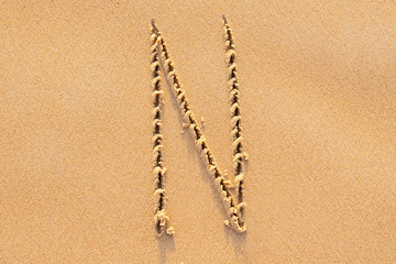 Sand Beach Alphabet: Letter N