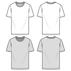 OVERFIT TEE fashion flat sketch template