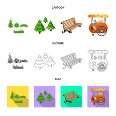 Vector illustration of urban and street icon. Set of urban and relaxation stock vector illustration.