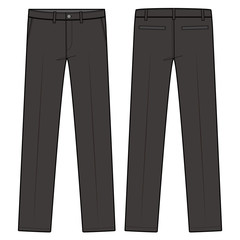 PANTS FORMAL TROUSERS fashion flat sketch template