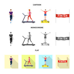 Vector design of sport  and winner logo. Collection of sport  and fitness  vector icon for stock.