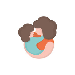 mother and baby vector silhouette,flat design