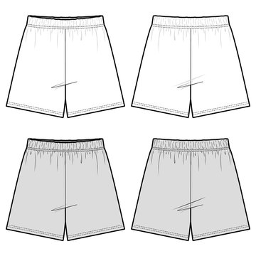 SHORT PANTS fashion flat sketch template