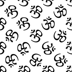 Aum (Om) The Holy Motif Seamless Pattern