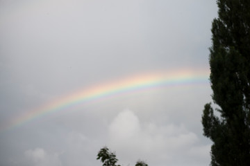 close up on rainbow on the sky