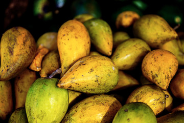 Fruits of countryside on wooden.